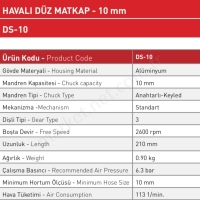 Havalı Düz Matkap-10 Mm  resim2