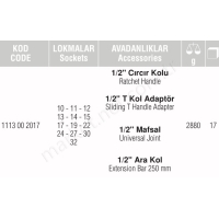 1/2 Altı Köşe Lokma Anahtar Takımı 17 Parça resim2