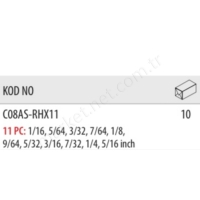 11 Parça 1/4 Allen Uçlu Lokma Takımı Sae resim2
