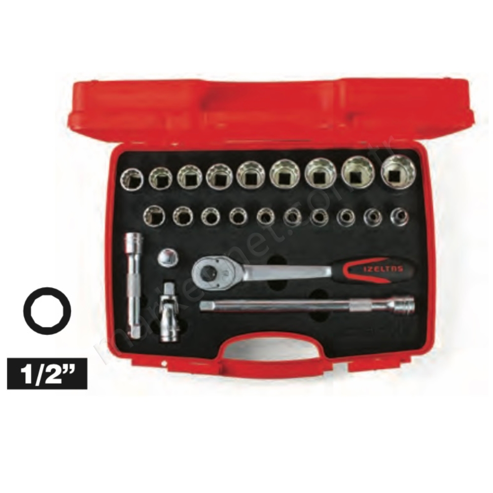 1/2 On İki Köşe Lokma Anahtar Takımı 24 Parça