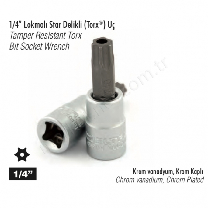 1/4 Lokmalı Star Delikli Torx Uç 