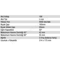 18 V Lı-Ion 165 Mm Daire Testere  resim2