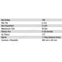 18V 2.0Ah Lı-Ion Kömürsüz Cırcırlı Somun Sıkma resim2