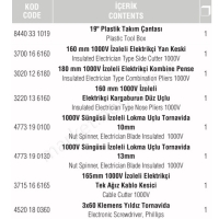 Plastik Takım Çantası Elektrikçi Set 23 Prç resim2