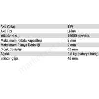 18V Lı-Ion Kömürsüz Planya  resim2